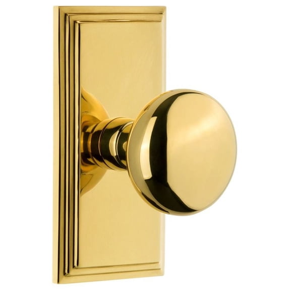 Grandeur 825328 Carre Solid Brass Rose Privacy Door Knob Set - Brass