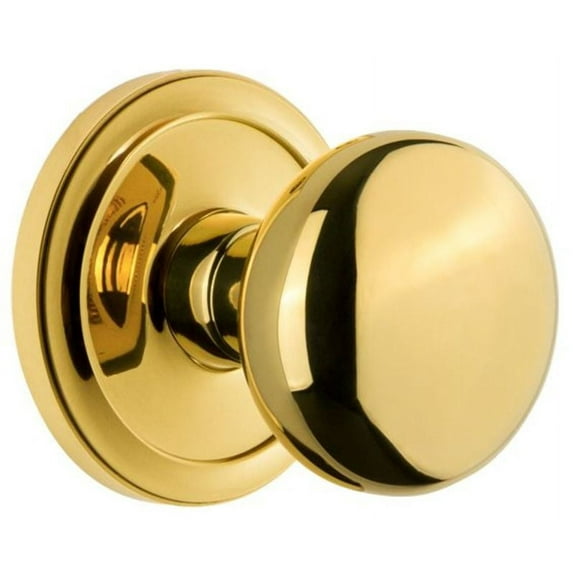 Grandeur Cirfav_Prv_238 Circulaire Solid Brass Rose Privacy Door Knob Set - Brass