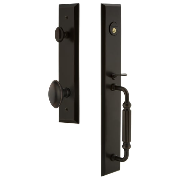 Grandeur Fifth Avenue F Grip Dummy Handleset with Eden Prairie Interior Knob