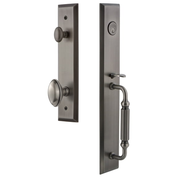 Grandeur Fifth Avenue F Grip Dummy Handleset with Eden Prairie Interior Knob