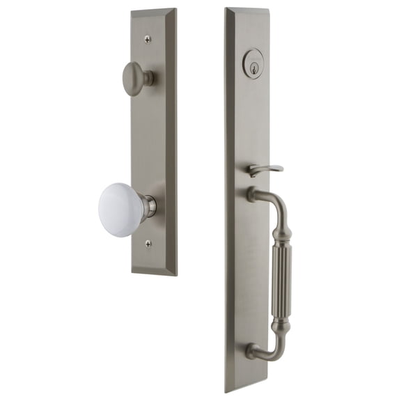 Grandeur 846329 Fifth Avenue Solid Brass Rose Keyed Entry Single Cylinder Full Plate "F"