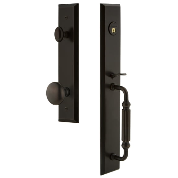 Grandeur Fifth Avenue F Grip Single Cylinder Handleset with Interior Knob