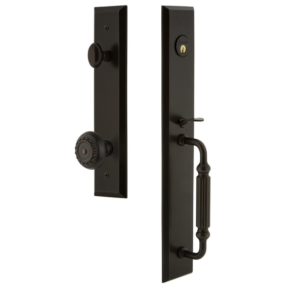 Grandeur 846401 Fifth Avenue Solid Brass Rose Keyed Entry Single Cylinder Full Plate "F"