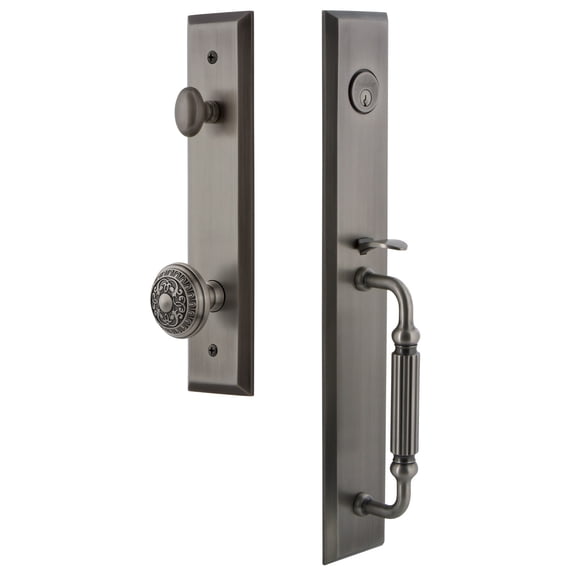 Grandeur 846605 Fifth Avenue Solid Brass Rose Keyed Entry Single Cylinder Full Plate "F"