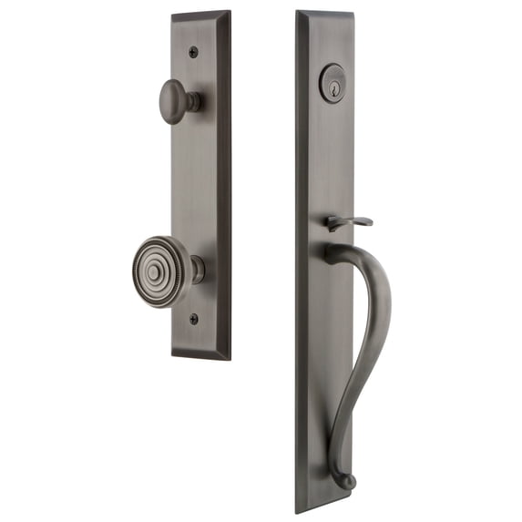 Grandeur Fifth Avenue S Grip Dummy Handleset with Soleil Interior Knob