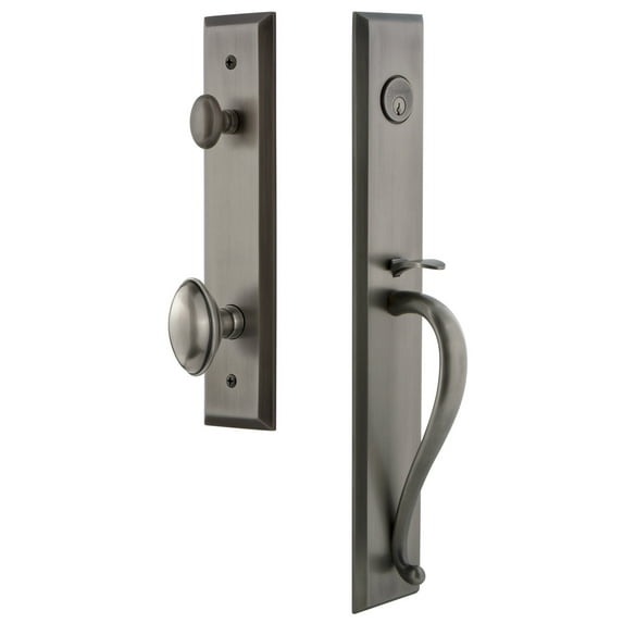Grandeur 846068 Fifth Avenue Solid Brass Rose Keyed Entry Single Cylinder Full Plate "S"