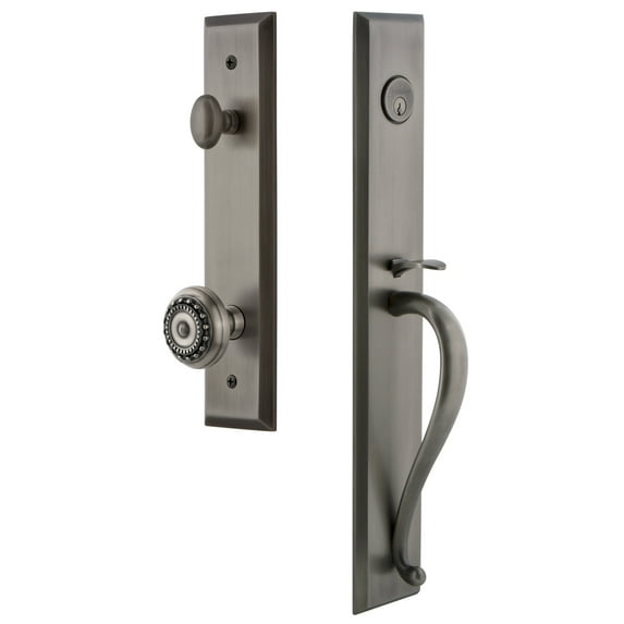 Grandeur 846368 Fifth Avenue Solid Brass Rose Keyed Entry Single Cylinder Full Plate "S"