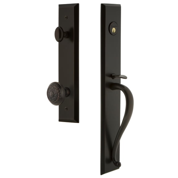 Grandeur 846644 Fifth Avenue Solid Brass Rose Keyed Entry Single Cylinder Full Plate "S"
