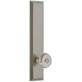 thumbnail image 1 of Grandeur 835914 Fifth Avenue Solid Brass Rose Tall Plate Passage Door Knob Set - Nickel, 1 of 6