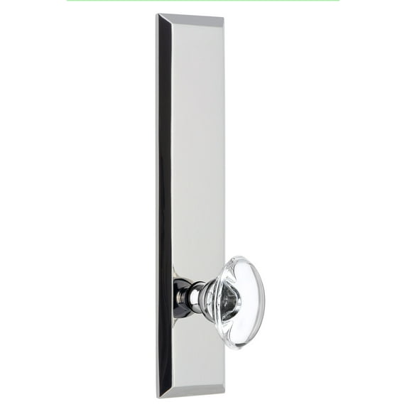 Grandeur 814061 Fifth Avenue Solid Brass Tall Plate Passage Door Knob Set - Chrome
