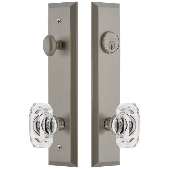 Grandeur 840483 Fifth Avenue Solid Brass Tall Plate Single Cylinder Keyed Entry Set -