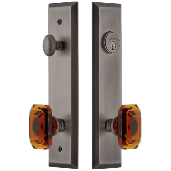 Grandeur Favbca_Tp_Eset_238 Fifth Avenue Solid Brass Tall Plate Single Cylinder Keyed