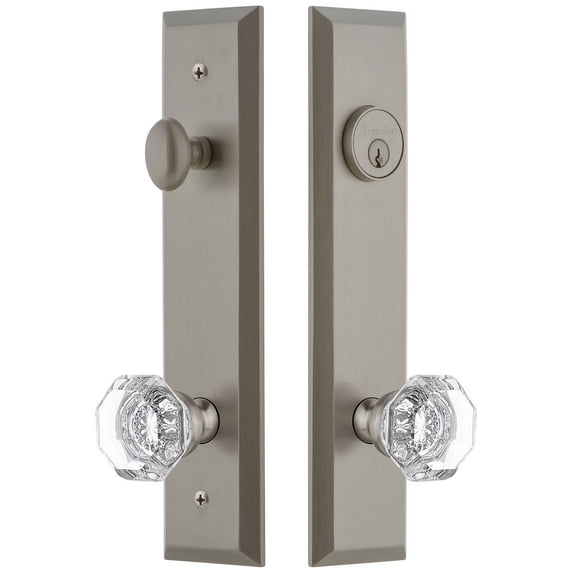 Grandeur Favchm_Tp_Eset_234 Fifth Avenue Solid Brass Tall Plate Single Cylinder Keyed