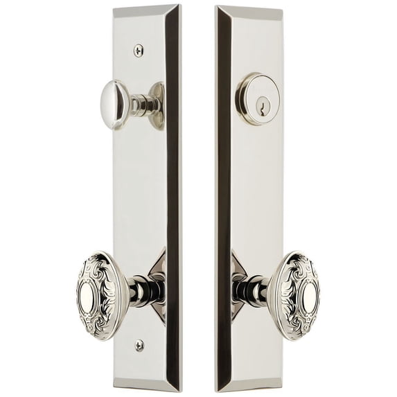 Grandeur Favgvc_Tp_Eset_234 Fifth Avenue Solid Brass Tall Plate Single Cylinder Keyed