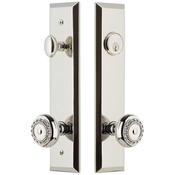 Grandeur Favpar_Tp_Eset_234 Fifth Avenue Solid Brass Tall Plate Single Cylinder Keyed
