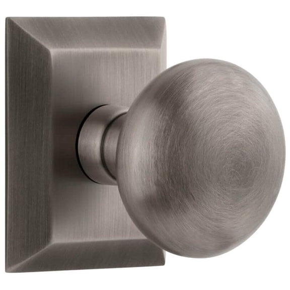Grandeur Fsqfav_Psg_234_Cs Fifth Avenue Solid Brass Passage Door Knob Set - Grey