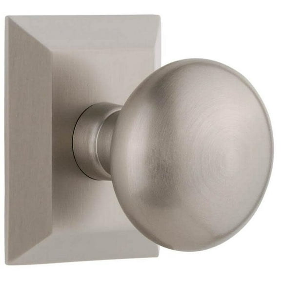 Grandeur Fsqfav_Sd_Na_Cs Fifth Avenue Solid Brass Non-Turning One-Sided Dummy Door Knob -