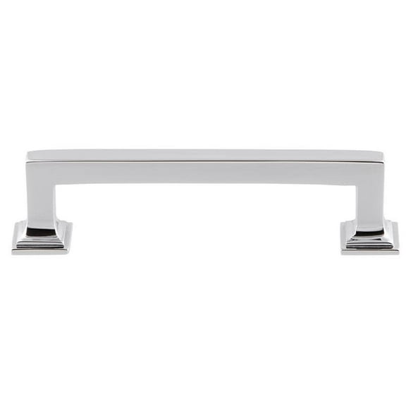 Grandeur Gen-Pull-4 Geneva 4" Center To Center Solid Brass Square Luxury Cabinet Handle /