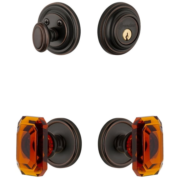 Grandeur 828685 Georgetown Solid Brass Single Cylinder Keyed Entry Knobset And Deadbolt