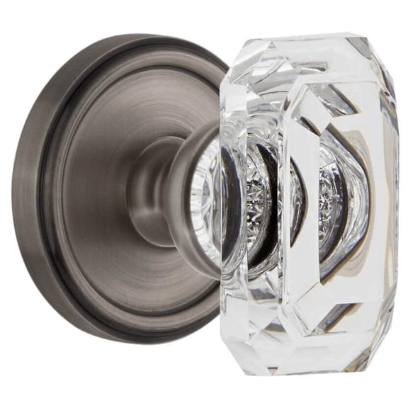 Grandeur Geobcc_Sd_Na_Cs Baguette Crystal Solid Brass Non-Turning One-Sided Dummy Door