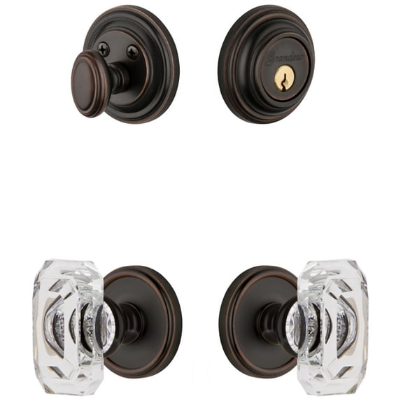 Grandeur 828925 Georgetown Solid Brass Single Cylinder Keyed Entry Knobset And Deadbolt