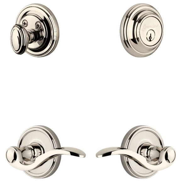 Grandeur 802452 Georgetown Solid Brass Right Handed Single Cylinder Keyed Entry Leverset