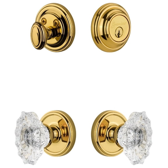 Grandeur 818002 Georgetown Solid Brass Single Cylinder Keyed Entry Knobset And Deadbolt