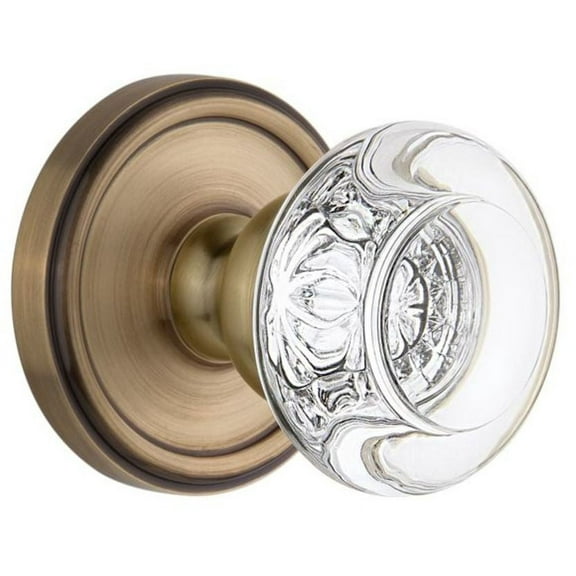 Grandeur Geobor_Prv_234 Georgetown Solid Brass Rose Privacy Door Knob Set - Brass