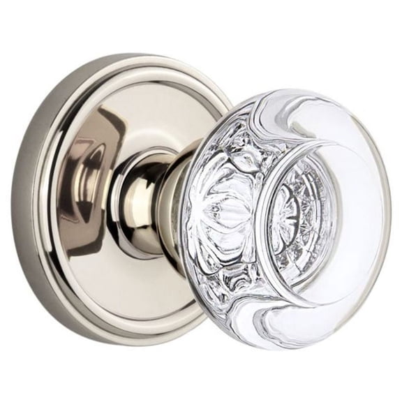 Grandeur 814255 Georgetown Solid Brass Rose Privacy Door Knob Set - Nickel