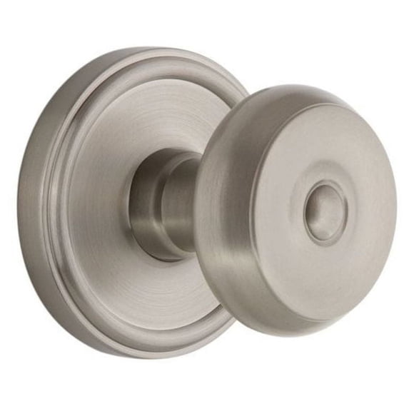 Grandeur 807602 Georgetown Solid Brass Rose Privacy Door Knob Set - Nickel
