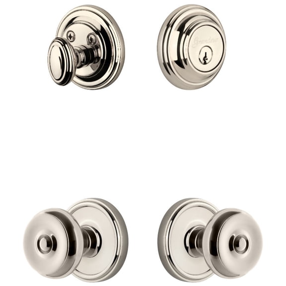 Grandeur 834346 Georgetown Solid Brass Single Cylinder Keyed Entry Knobset And Deadbolt