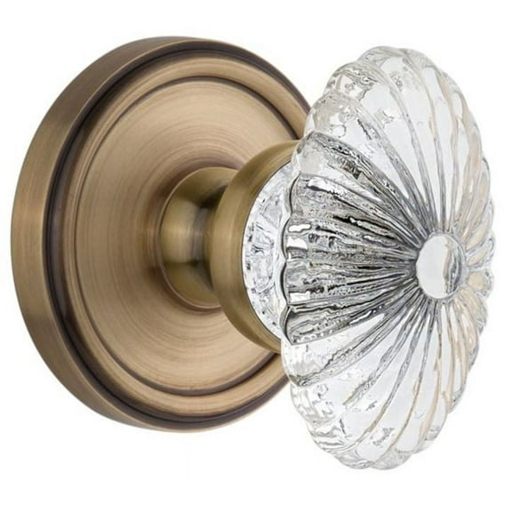Grandeur Geobur_Psg_238 Antique Vintage Crystal Passage Door Knob Set - Brass