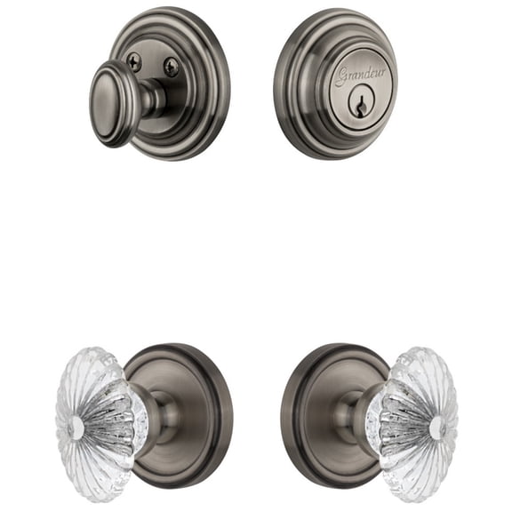 Grandeur 818025 Georgetown Solid Brass Single Cylinder Keyed Entry Knobset And Deadbolt