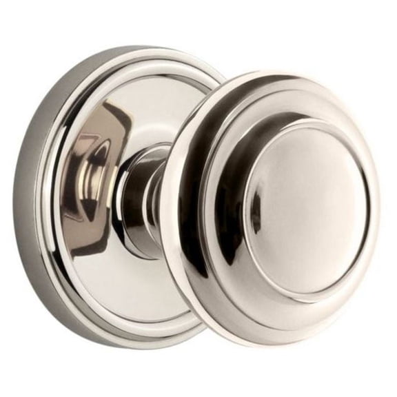 Grandeur Geocir_Prv_234 Georgetown Solid Brass Rose Privacy Door Knob Set - Nickel