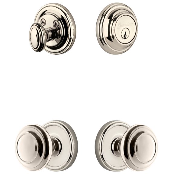 Grandeur 834274 Georgetown Solid Brass Single Cylinder Keyed Entry Knobset And Deadbolt
