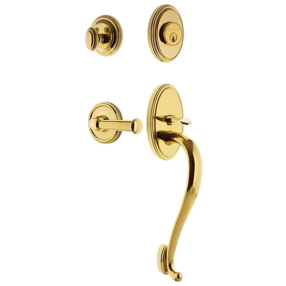 Grandeur 833022 Georgetown Solid Brass Rose Keyed Entry Single Cylinder Sectional "S" Grip