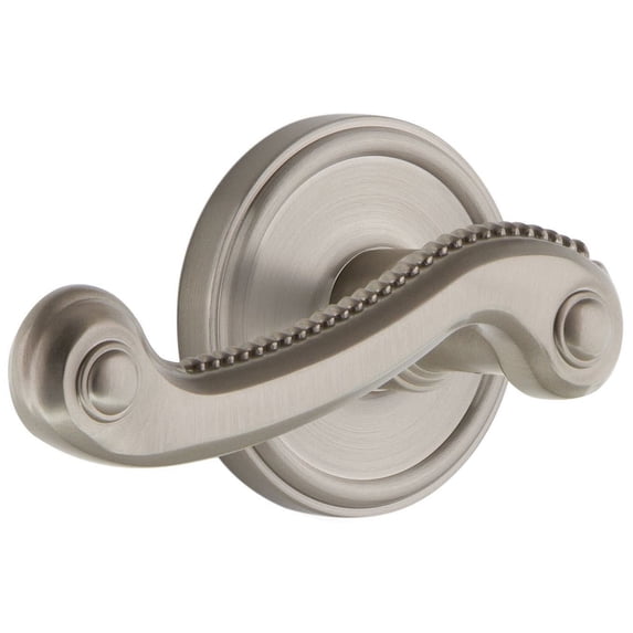 Grandeur 814566 Georgetown Solid Brass Rose Left Handed Privacy Lever Set - Nickel