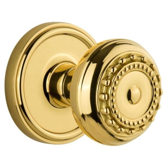 Grandeur 814329 Georgetown Solid Brass Rose Privacy Knob Set - Brass
