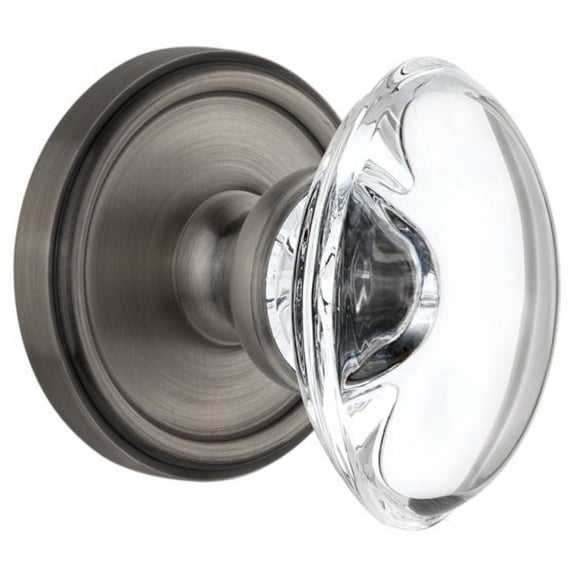 Grandeur Geopro_Dd_Na Georgetown Solid Brass Rose Dummy Knob Set - Grey