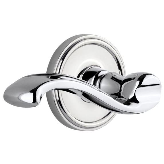 Grandeur 814570 Georgetown Solid Brass Rose Left Handed Privacy Lever Set - Chrome