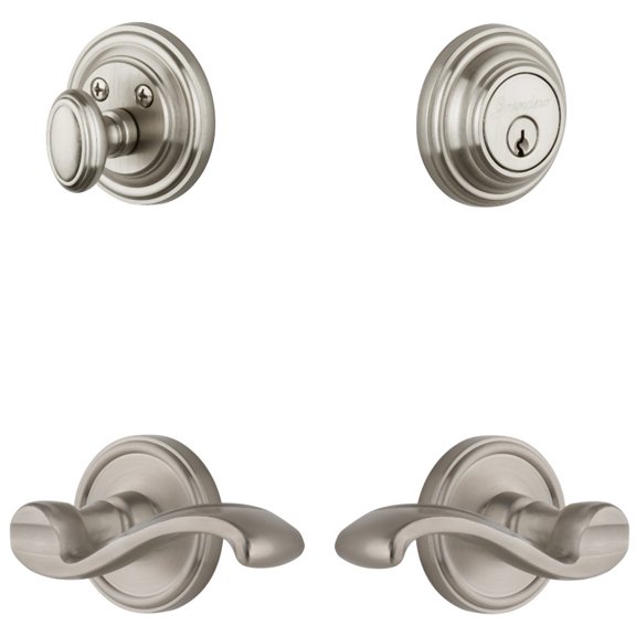 Grandeur 818736 Georgetown Solid Brass Right Handed Single Cylinder Keyed Entry Leverset