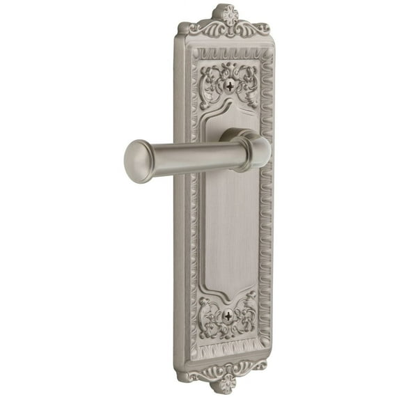 Grandeur Wingeo_Psg_234 Windsor Solid Brass Rose Right Handed Passage Door Lever Set -