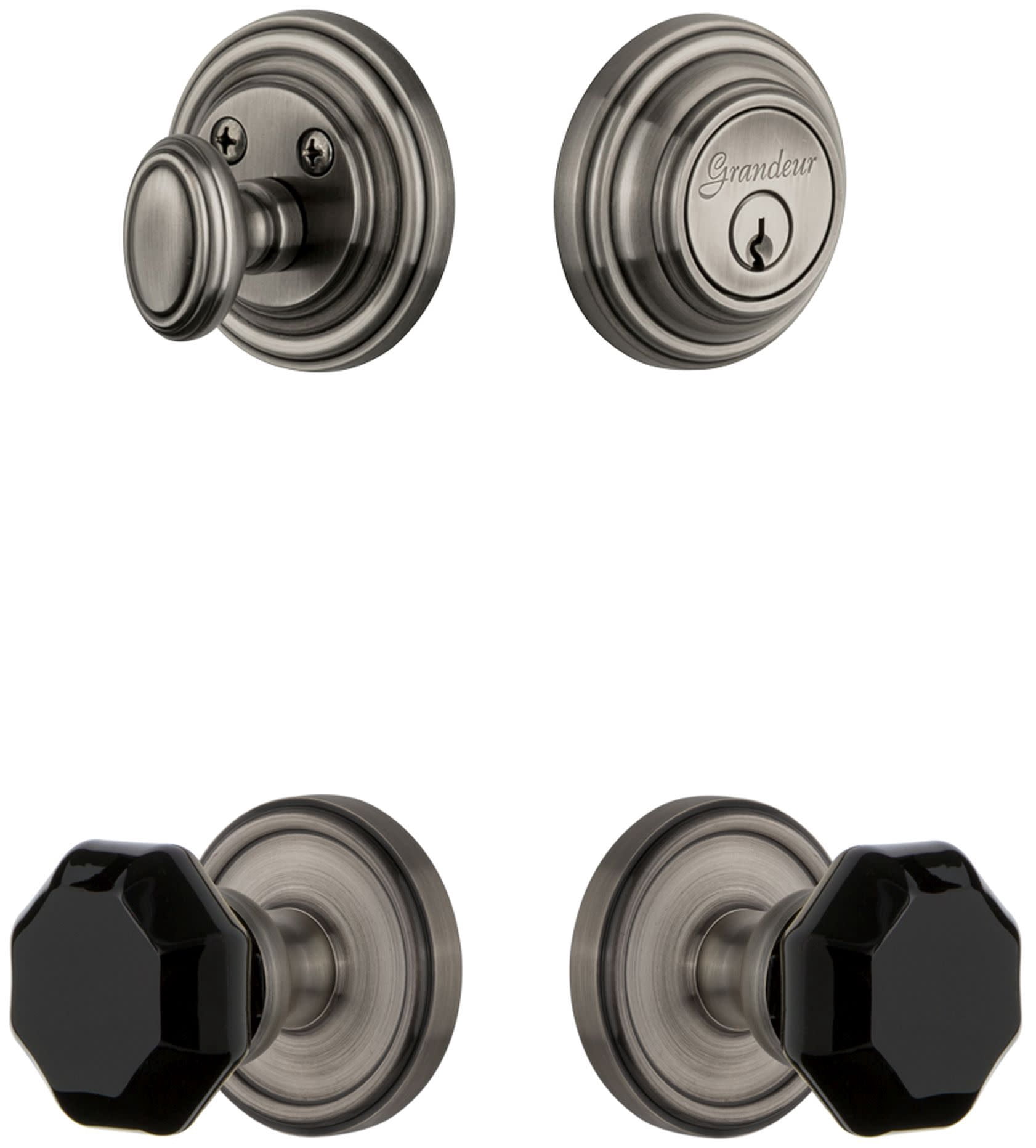 Grandeur 851237 Georgetown Solid Brass Rose Single Cylinder Keyed Entry Deadbolt And