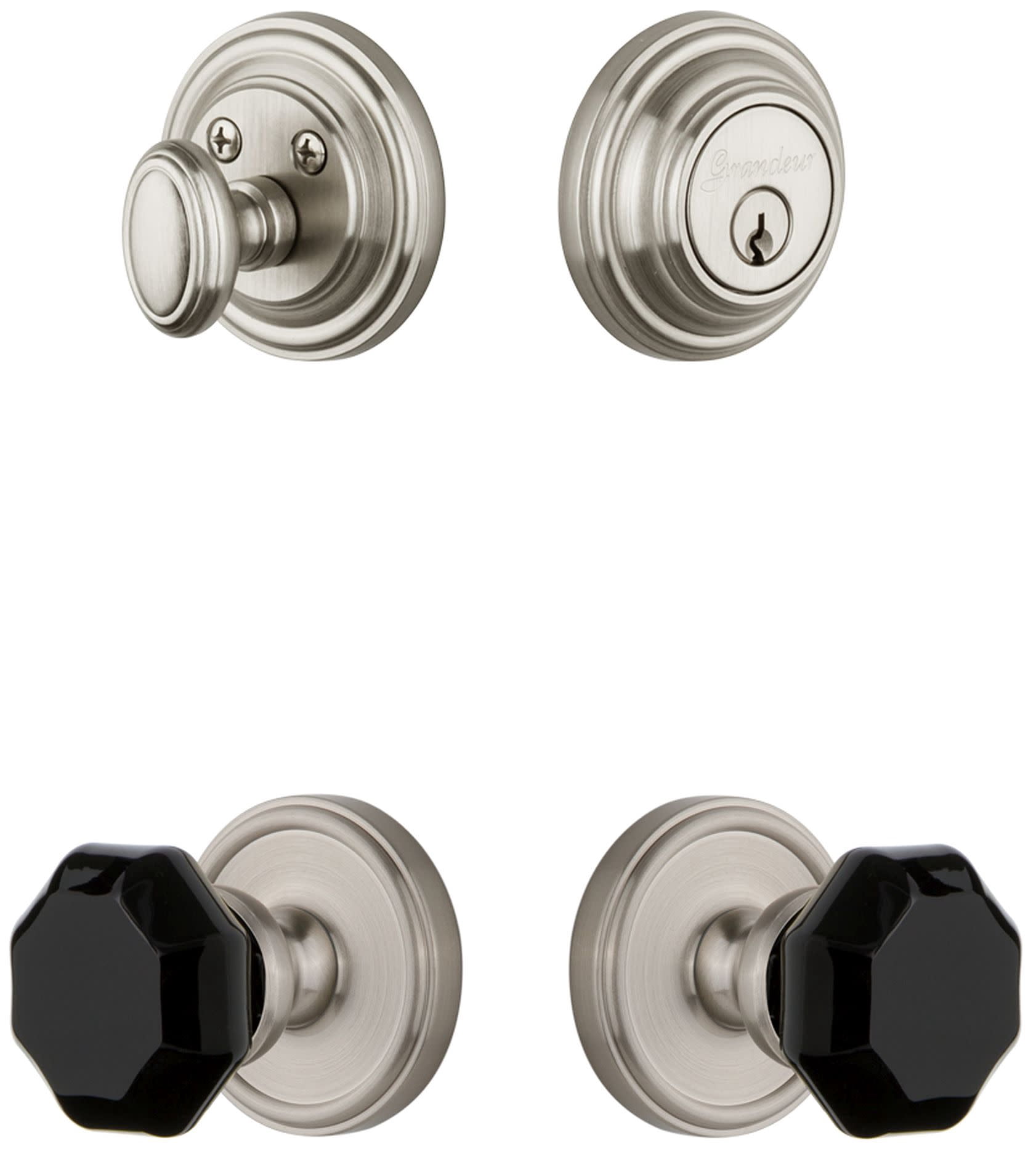 Grandeur 851255 Georgetown Solid Brass Rose Single Cylinder Keyed Entry Deadbolt And