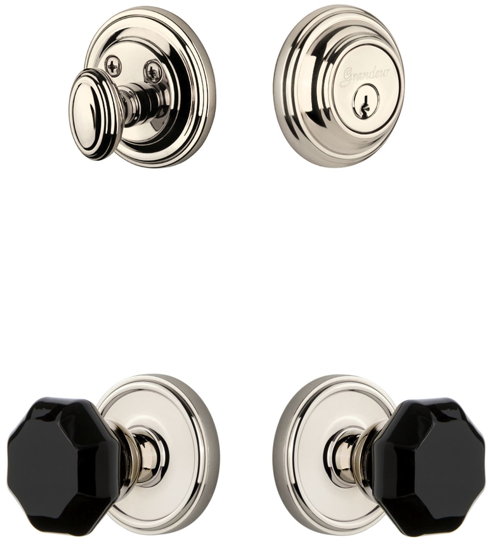 Grandeur 851253 Georgetown Solid Brass Rose Single Cylinder Keyed Entry Deadbolt And