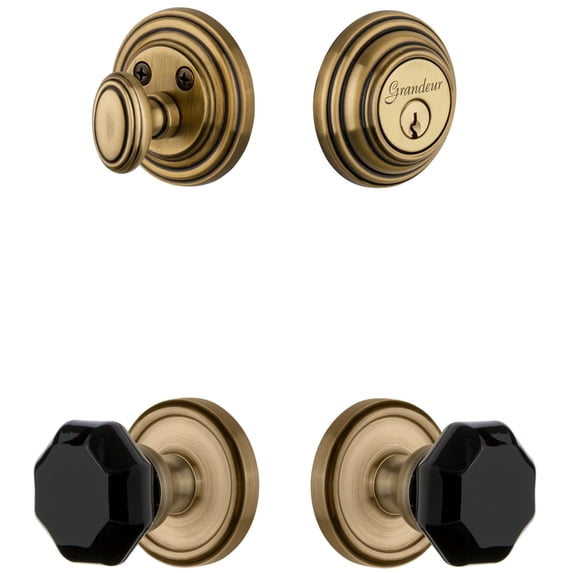 Grandeur 851249 Georgetown Solid Brass Rose Single Cylinder Keyed Entry Deadbolt And