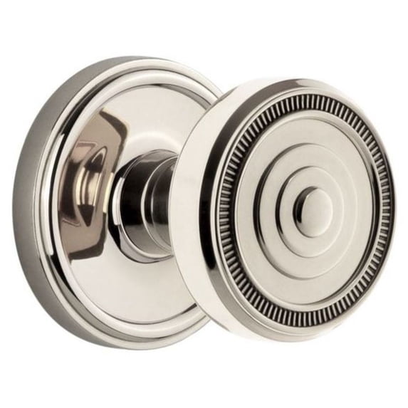 Grandeur 812805 Georgetown Solid Brass Rose Passage Knob Set - Nickel