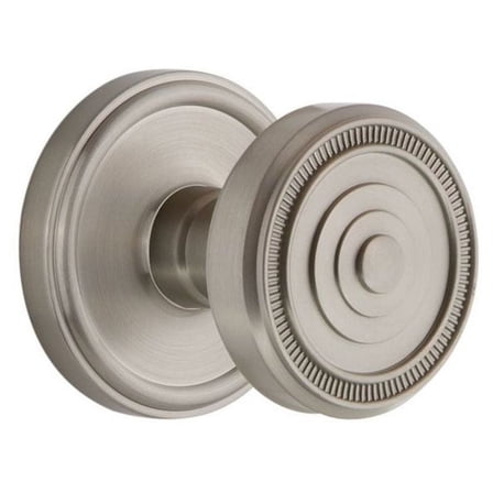 Grandeur Geosol_Psg_238 Georgetown Solid Brass Rose Passage Knob Set - Nickel