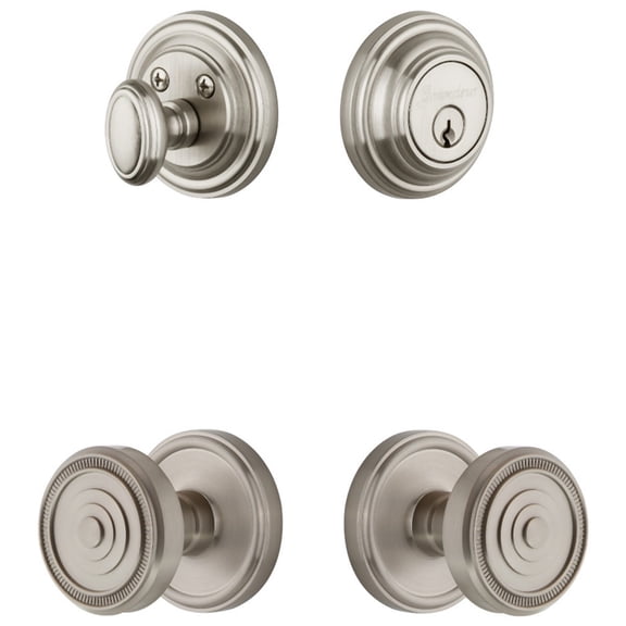 Grandeur 834304 Georgetown Solid Brass Single Cylinder Keyed Entry Knobset And Deadbolt