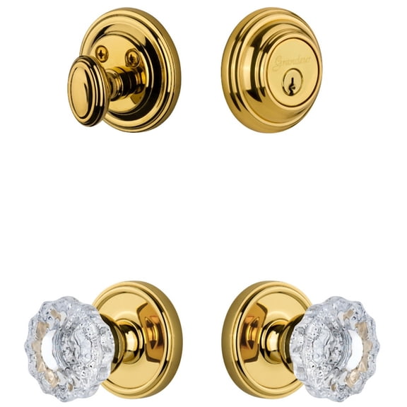 Grandeur 818134 Georgetown Solid Brass Single Cylinder Keyed Entry Knobset And Deadbolt